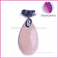 Wholesale quartz crystal pendants rose quartz crystal teardrop jewelry pendant